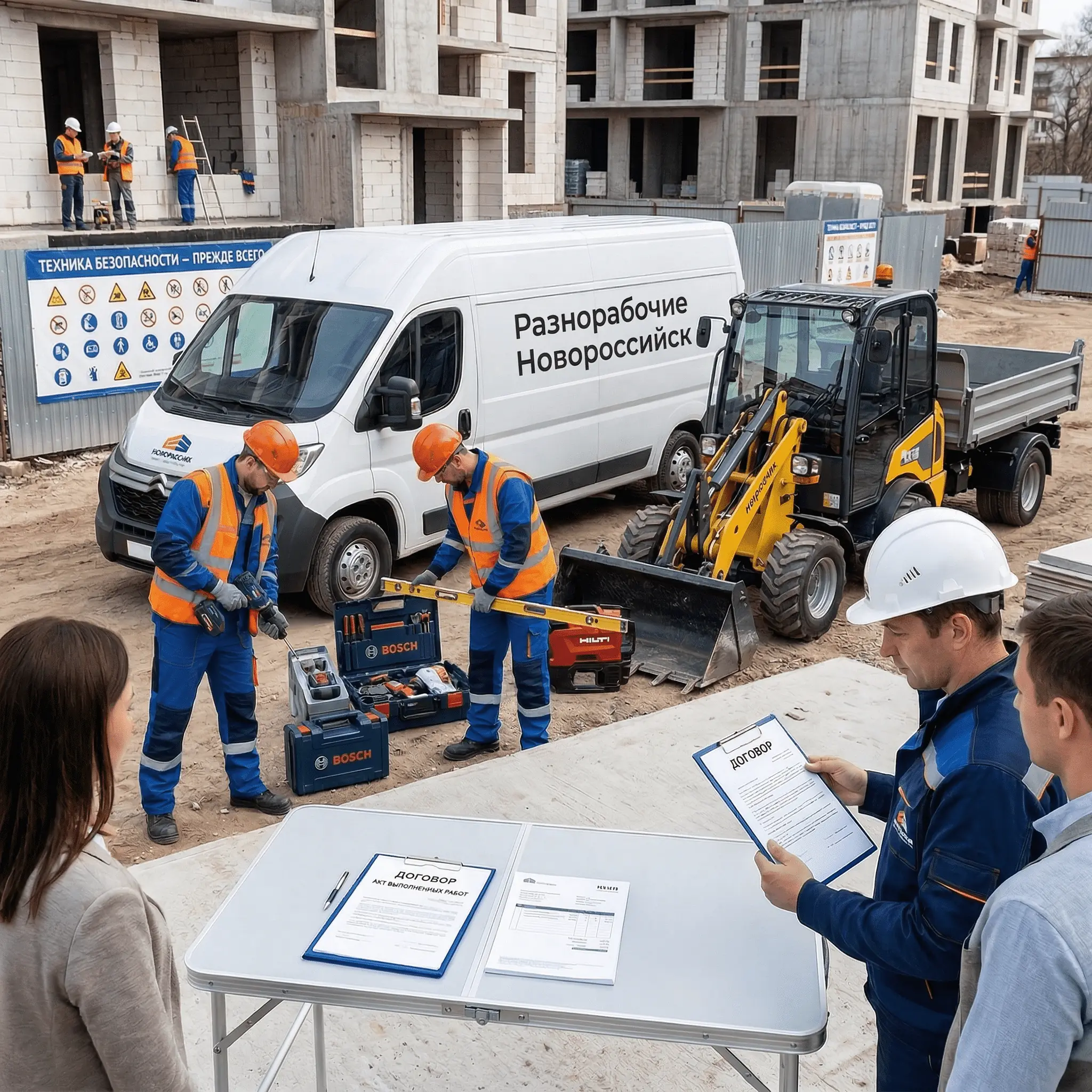 Рабочие на объекте